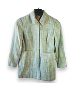 Worthington Women’s Blazer Coat Size 8 Green Tweed Lined Button Front Po... - $19.11 CAD