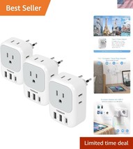 7-in-1 Type C Travel Plug Adapter with 4 AC and 3 USB for European Count... - $755.69 MXN
