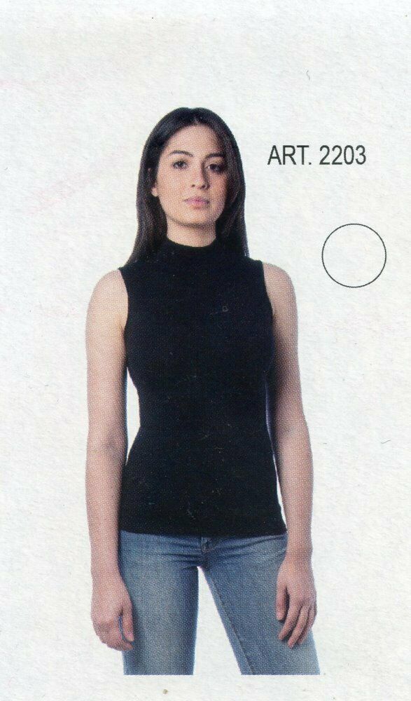 Jersey Turtleneck Woman Sleeveless Cotton Elastic Sweatshirt CFA GROUP A... - $8.79