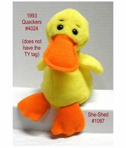 Beanie Babies QUACKERS Rare with Tag Errors 4024 Vintage 1993 Ty - £10.14 GBP