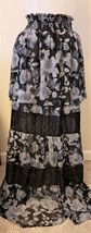 MISA Los Angeles Maxi Skirt Sz-M Black/Floral Print - £47.93 GBP