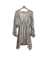 Fate Tan Snake Print Ruffles Smocked Long Sleeve Dress Women&#39;s Size Smal... - £11.66 GBP