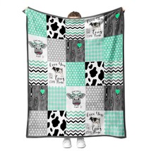 Cute Farm Animal Cow Print Blanket For Girl Women Bedding Cow Decor Throw Blanke - $40.99