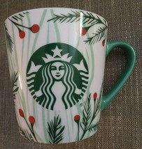 Starbucks Christmas Mug 2020 Mistletoe Evergreen Red Berries 18 oz Pre-Owned - £23.25 GBP