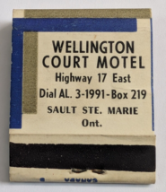 WELLINGTON COURT MOTEL SAULT STE MARIE ONTARIO CANADA ADVERTISING MATCHBOOK - £9.23 GBP