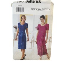 Butterick Sewing Pattern 6160 DONNA RICCO Dress Misses Petite Size 14-18 - £7.10 GBP