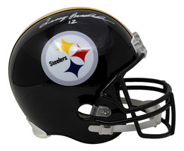Terry Bradshaw Autografato Pittsburgh Steelers Completo Misura Replica Casco Bas - £337.54 GBP