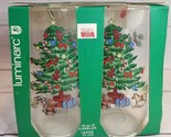 Luminarc Noel Christmas Tree Gifts Set 4 Glass Tumblers 16 oz New Vintag... - $24.70