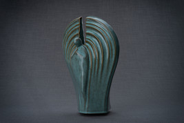 Guardian Handmade Cremation Urn for Ashes - Large | Oily Green Melange | Ceramic - £336.10 GBP+