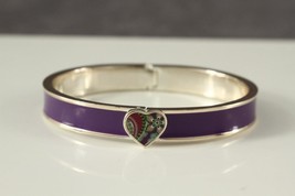 Modern Costume Jewelry Vera Bradley Plum Crazy Purple Heart Bangle Bracelet - £16.39 GBP