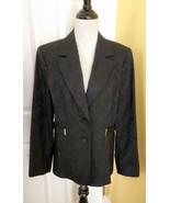 CLASSIQUES ENTIER Black Textured Stretch Cotton Jacket w/ Belted Sides (... - $53.47 CAD