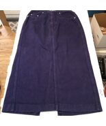 VTG J.G. Hooks Jeanswear demin skirt Long maxi open slit size 9 blue/pur... - $531.86 MXN