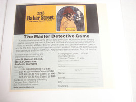1980 Color Ad 224-B  Baker Street Master Detective Game John N Hansen Co Anaheim - £6.36 GBP