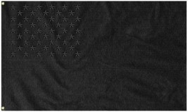 Black Tactical USA America Black US Embroidered 3X5 Flag Rough Tex® 150D Nylon - £32.07 GBP