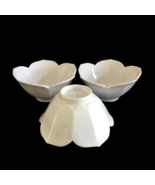 Vintage 1950&#39;s White Blossom Dessert Bowl Lotus Leaf Lot of 3 Ceramic - £38.76 GBP