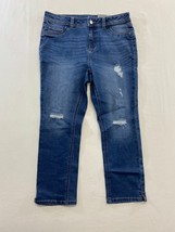 George Ladies Capri Slim Leg Adjustable waist Blue Jeans Size 4 Stretch ... - $7.92