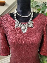 Betsey Johnson Women&#39;s Burgundy Ombre Sequin Valentine&#39;s Day Party Dress Sz 6 - £36.08 GBP