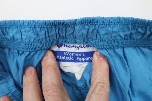 Vintage 90s Champion Womens Size 2XL Faded Spell Out Baggies Shorts Blue Nylon Item image 7