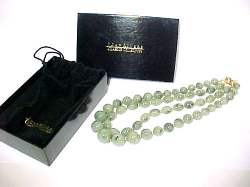 JOAN RIVERS Box Set of 2 Green Art Glass Strand NECKLACES - 19 & 21 inches long - £38.46 GBP