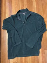 Eddie Bauer Mens Green 1/4 Zip Long Sleeve Pullover Fleece TXL Jacket - $18.70