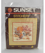 Vintage &#39;82 Sunset Stitchery 2204 &quot;After the Tide&quot; Shells 16&quot; x 16&quot; Kit ... - €25,88 EUR
