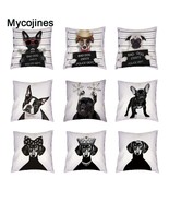 Bad Dogs Cushion Covers French Bulldog Pug Poodle Pillow Cover 45*45cm P... - $82.82 MXN