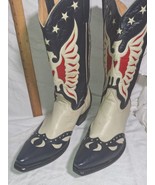 cowboy boots Mens Kassie red white blue thunderbird  sz: 10 D p671 - £365.15 GBP