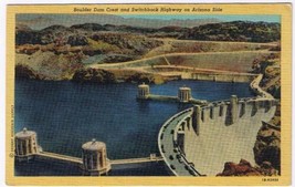 Nevada Postcard Boulder Dam Crest &amp; Switchback Highway On Arizona Side  - £2.21 GBP