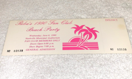 REBA MCENTIRE FAN CLUB BEACH PARTY 1990 UNUSED TICKET Nashville USA The ... - $39.98