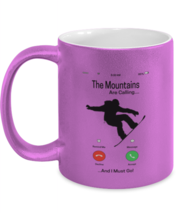 Snowboarding Mugs The Mountains Are Calling Pink-M-Mug  - £14.31 GBP