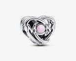 925 Silver Openwork Mom and Heart Charm with Pink Lab-Created Opal 79323... - £14.10 GBP