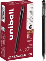 Black, 12 Pack, Medium Point, 1Mm, Uni-Ball Jetstream 101 Ballpoint Pens. - $25.94