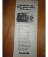 The Leica CL Camera Smallest Camera Print Magazine Ad 1975 - $5.45 CAD