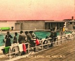Nuoto Piscina Swordfish Club Westhampton Lungo Spiaggia Ny 1946 Cartolina - $13.27