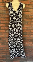LuLaRoe Small Fit &amp; Flare Maxi Dress Short Sleeve Black White Gray Stretch - $19.00