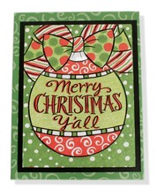 18 Boxed Christmas Cards Merry Christmas Y&#39;all Glitter Accents - £13.29 GBP