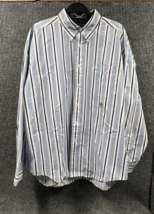 VTG Tommy Hilfiger Shirt Mens XL Blue Striped Button Down Casual Preppy Dressy - £13.94 GBP