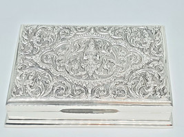 Siam Sterling Silver Jewelry Box Trinket Box Case Thailand Wood ZC2-16 - £394.29 GBP
