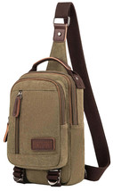 EuroSport Khaki Messenger Sling Canvas Shoulder Bag Rucksack Travel Spor... - $38.60