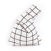 Japanese Fresh Style Wind Simple Knot Wrist Bag Mobile Phone Key Small Bag Grid  - £9.94 GBP