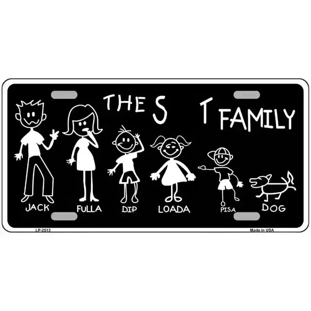 The S*** Family Metal License Plate – Fun and Bold Family Humor - 6&quot; x 12&quot; - €8,68 EUR