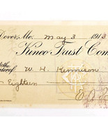 1913 Kineo Trust Company Bank Check E.A. Sampson Dover Maine Signed 4090... - $27.32 CAD