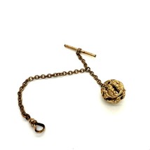 Antique Gold Filled Hallmarked GWC &amp; CO Victorian Repousse Ball Fob Pocket Chain - £59.21 GBP