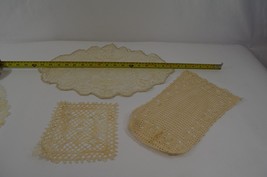 Hand Crocheted Doily Lot Vtg Round Wedding Table Country Tea Party Lacy Elegant - £22.72 GBP