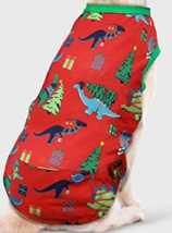 NEW Dog Pet Pajamas Christmas Tree Holiday Dinosaurs on red sz M or L PJs - £7.92 GBP