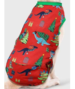 NEW Dog Pet Pajamas Christmas Tree Holiday Dinosaurs on red sz M or L PJs - $9.95