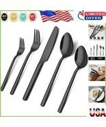 Luxurious 20-Piece Stainless Steel Silverware Set in Black – Dishwasher ... - $97.90 CAD