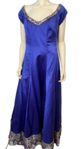 Muna Couture Evening Ball Gown with Wrap Blue Women&#39;s 14/16 - $711.72 MXN