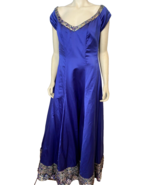 Muna Couture Evening Ball Gown with Wrap Blue Women&#39;s 14/16 - $706.61 MXN