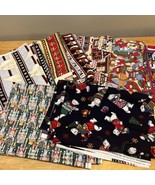 Vintage Christmas Quilt Cotton Floral Fabric Lot Mumm Winglet Joann Sant... - $80.67 CAD